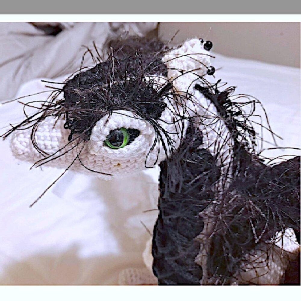 Hand Made Posable Crochet Dragon - Medium Large - Picture 7 of 16